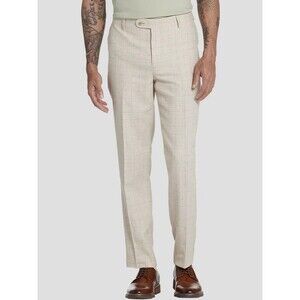 JOE Joseph Abboud 46 X 30 Linen Blend Plaid Slim Fit Suit Pants NWT MSRP $100